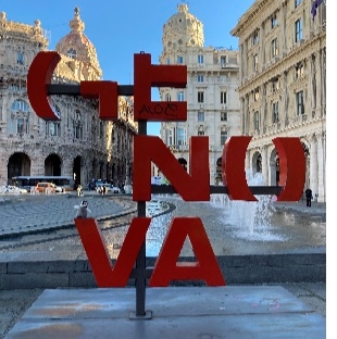 Ein stilisierter Schriftzug, der Genova ausschreibt